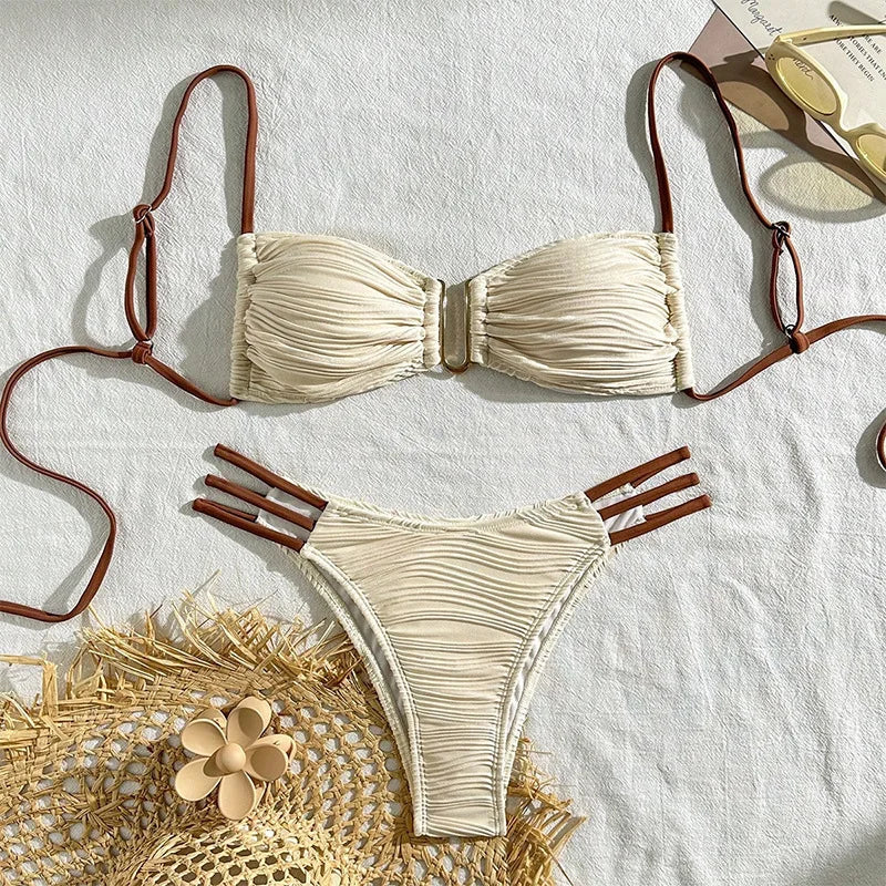 Bandeau Strap Bikini -  3 colors available
