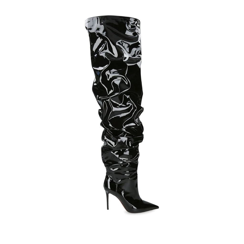 Paloma Suede Pleated Pointed Boots