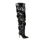 Paloma Suede Pleated Pointed Boots