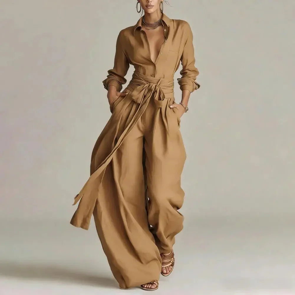 Katherine | Linen Wide-Leg Pants Co-Ord Set