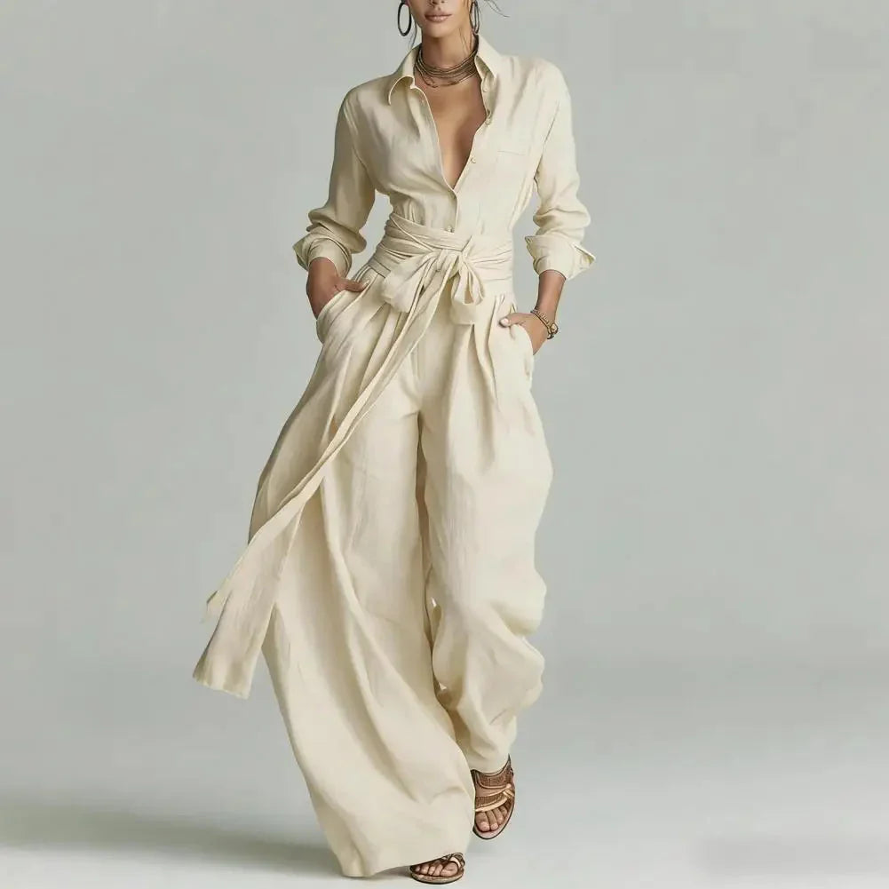 Katherine | Linen Wide-Leg Pants Co-Ord Set