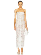 Volante Long Lace Dress Black