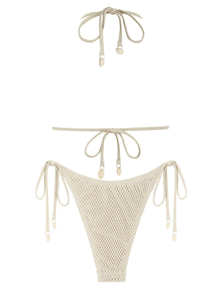 Contrast Fishnet Bikini set