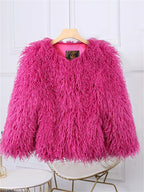 Valentina Fringe Fluffy Faux Fur Jacket