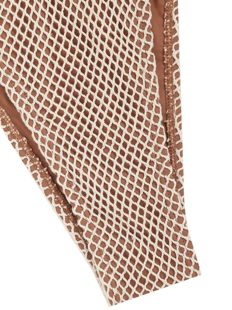 Contrast Fishnet Bikini set