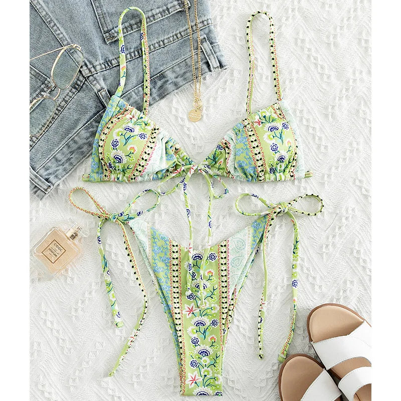 Floral Femme Print Bikini  -multiple colors