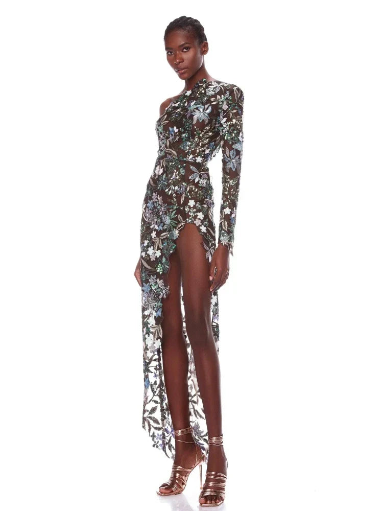 Aurora Blossom Sequin Dress