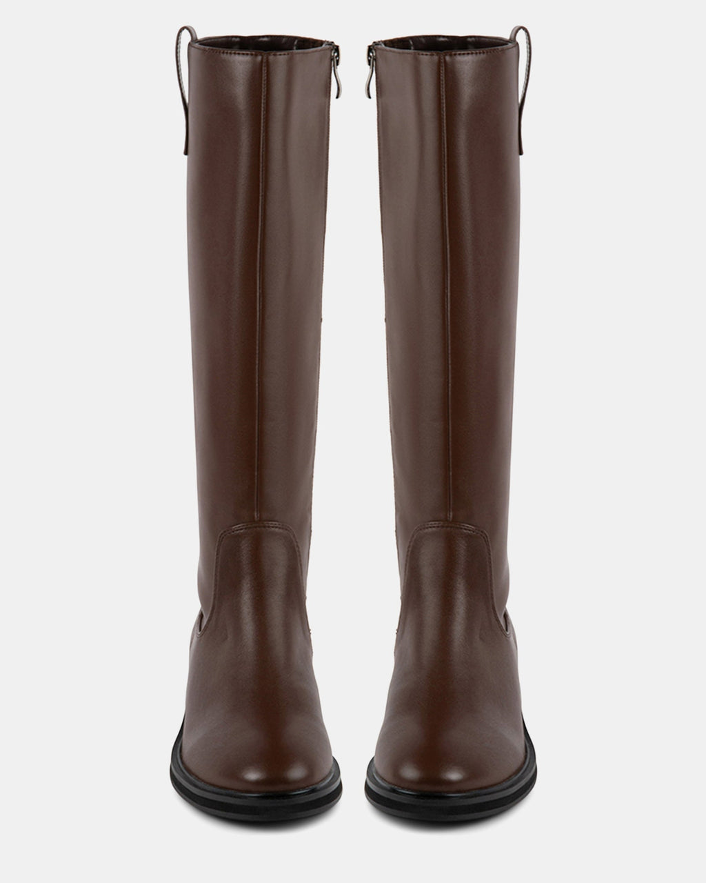 CALM BROWN COWHIDE LEATHER BOOTS