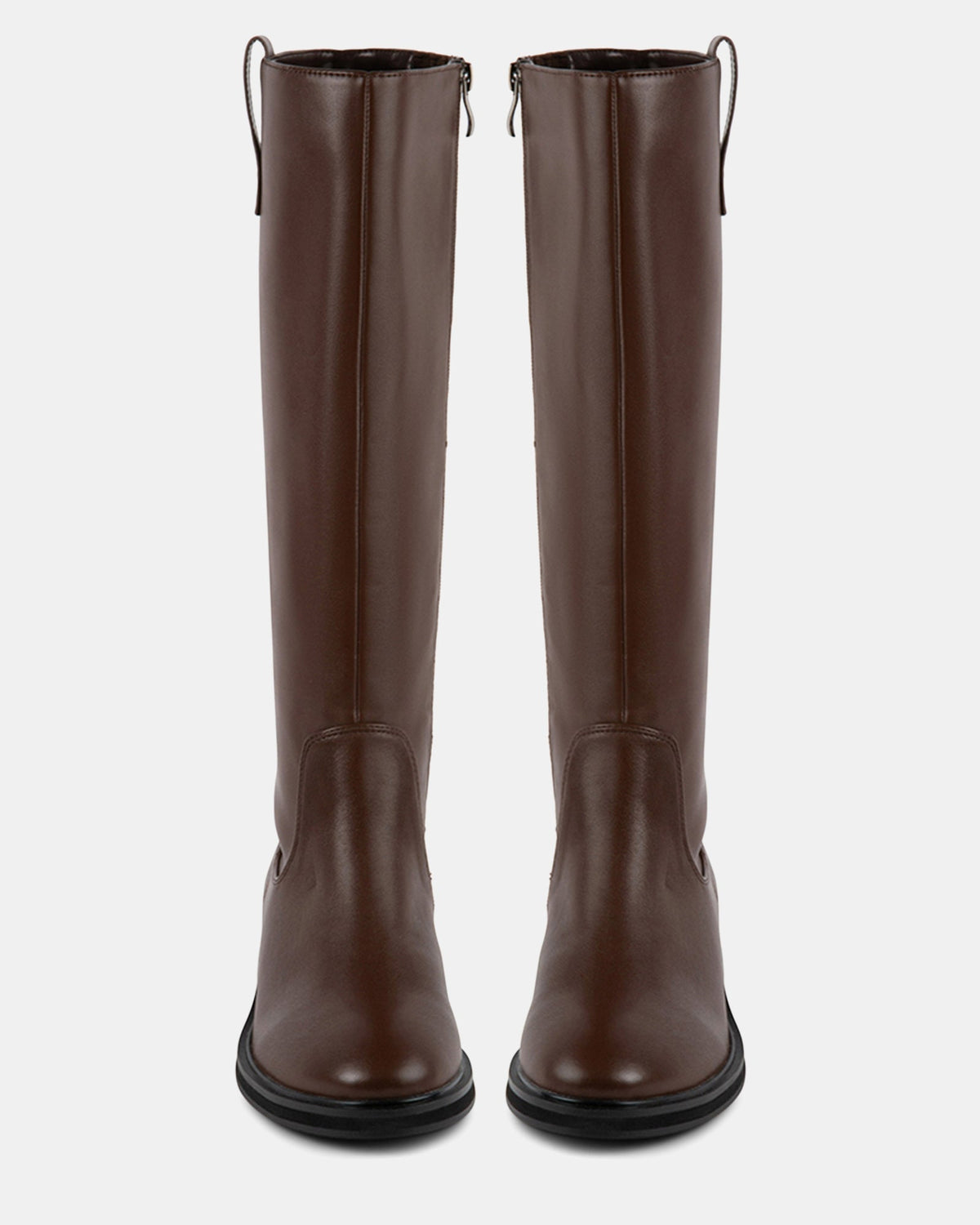 CALM BROWN COWHIDE LEATHER BOOTS