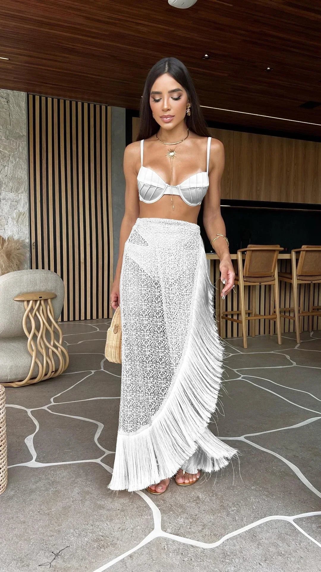 3 Peice Set with Tassel Skirt