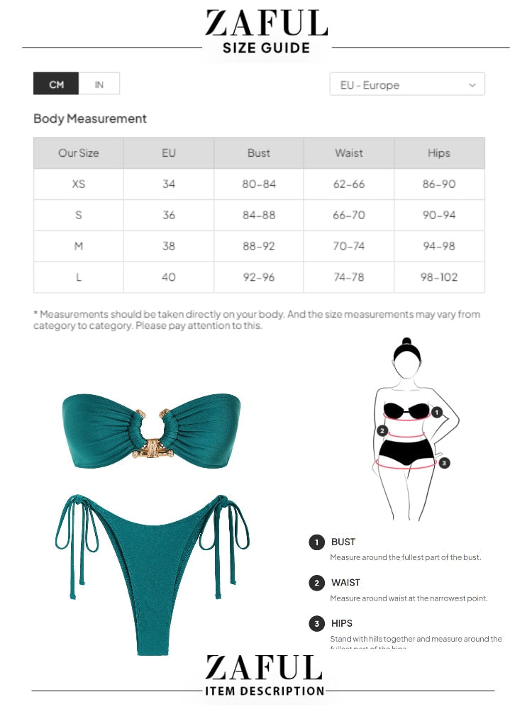 Ring Bandeau Bikini - multiple colors