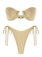 Colorful 64b136-1e bandeau bikini swimwear with a sleek, strapless design, available in multiple vibrant shades.