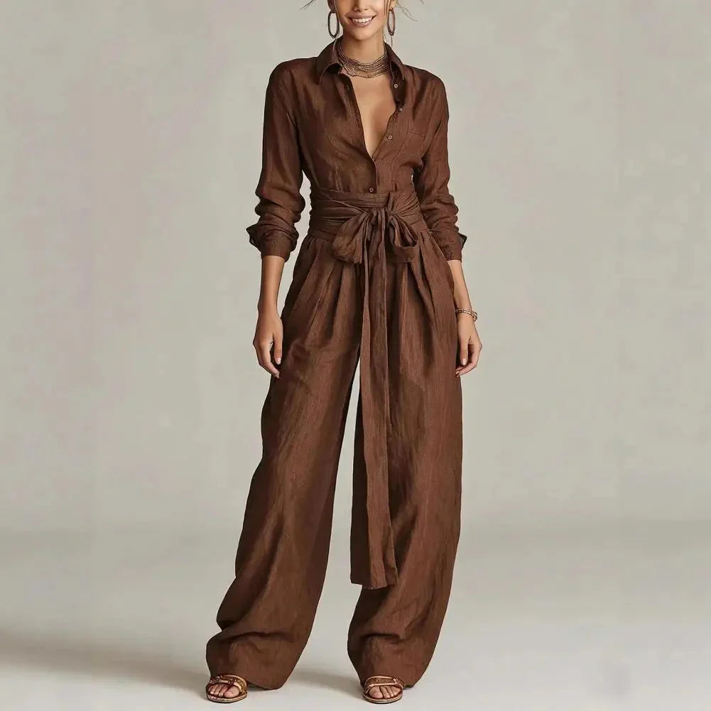Katherine | Linen Wide-Leg Pants Co-Ord Set