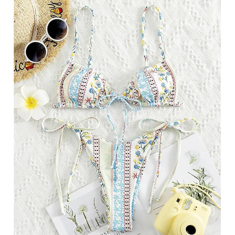 Floral Femme Print Bikini  -multiple colors