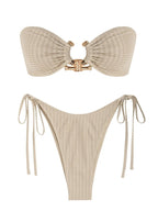 Colorful 64b136-1e Ring Bandeau Bikini swimwear in multiple shades, featuring a stylish bandeau top with ring accents.