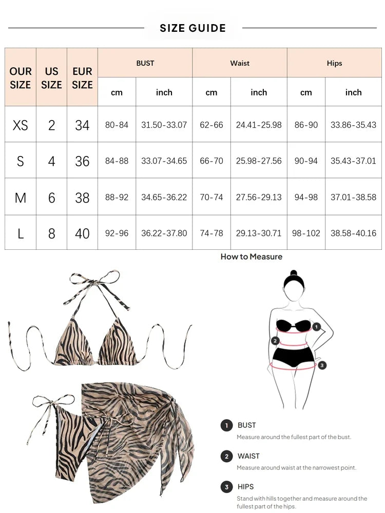 LEO Three Pieces Bikini Set
