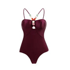 Retro one-piece swimwear with matching skirt in various prints, stylish and comfortable beachwear by 64b136-1e.