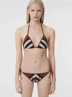 Boho style imitation 2-piece bikini set from 64b136-1e featuring a trendy swimwear design with floral patterns and adjustable straps.