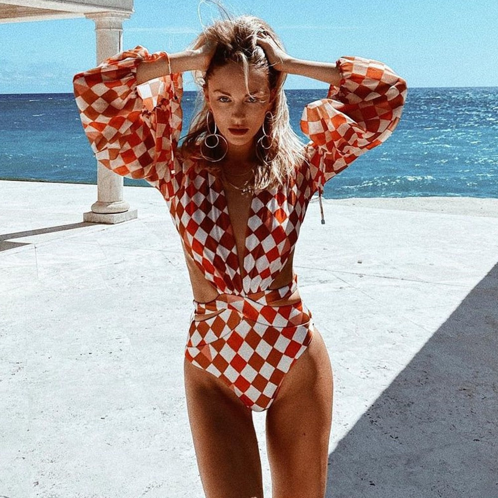 One Piece Sleeved Swimsuit