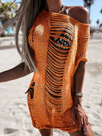 Knit beach style mini dress in multiple colors by 64b136-1e, featuring a casual, lightweight design perfect for summer outings.