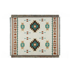 Colorful tribal boho rug and blanket set from 64b136-1e, suitable for outdoor or indoor use, featuring intricate patterns and textures.