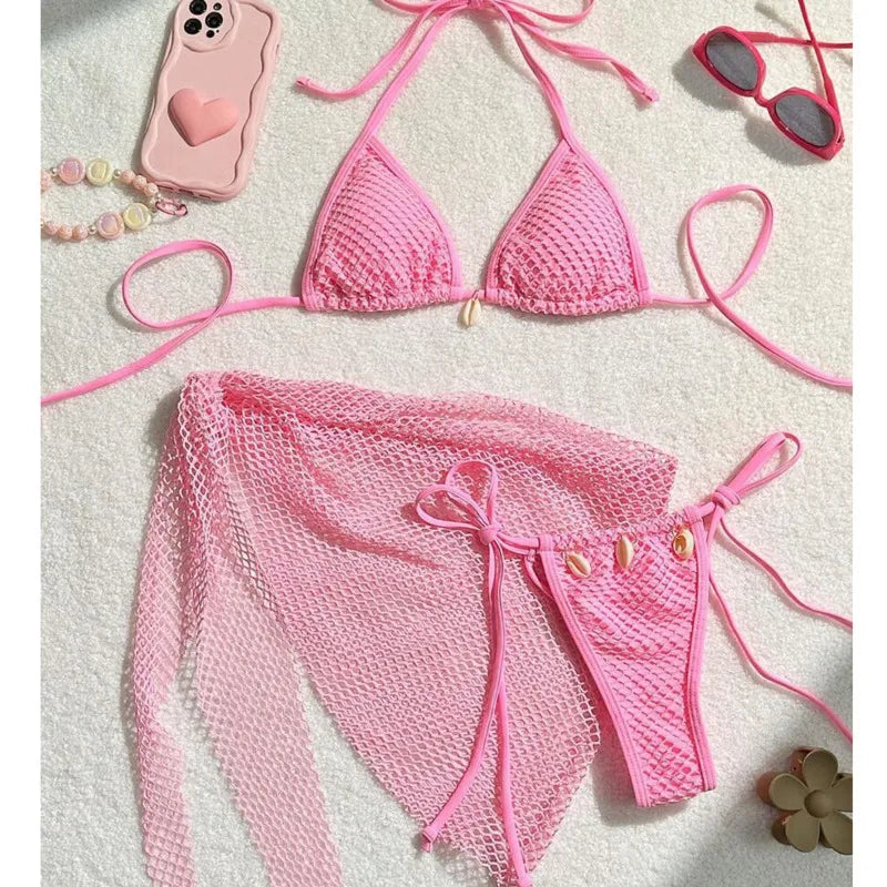 Three-Piece Bikini Set - 4 colors