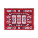 Colorful tribal boho rug or blanket from 64b136-1e, suitable for outdoor or indoor use, featuring intricate patterns and textured fabric.