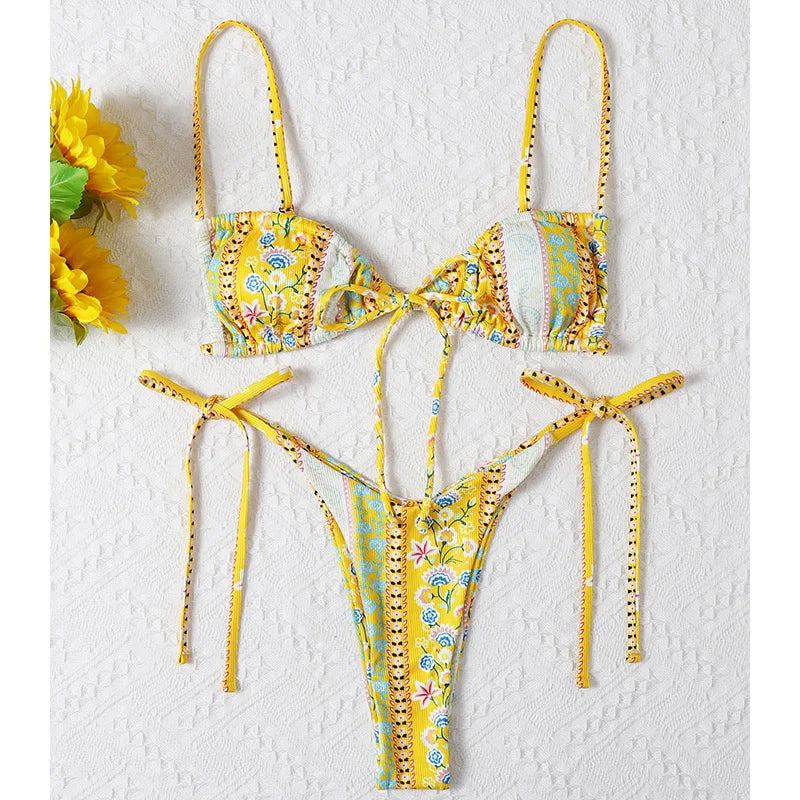 Floral Femme Print Bikini  -multiple colors
