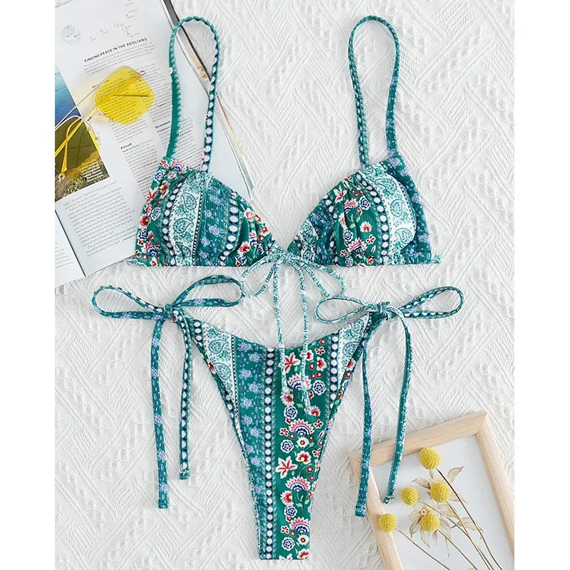 Floral Femme Print Bikini  -multiple colors