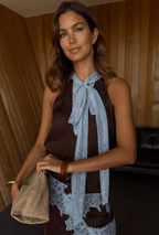 Chocolate Blue Lace Outfit Set