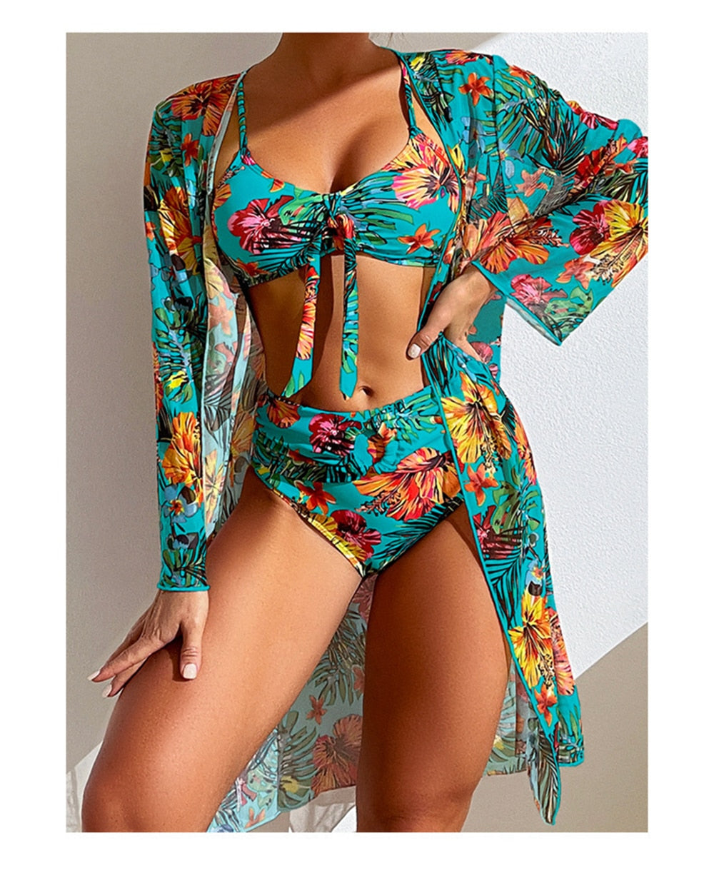 3 Piece High Waist Bikini Set