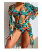 High waist bikini set by 64b136-1e, featuring a stylish swimwear design with matching top and bottom in vibrant colors.