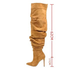 Paloma Suede Pleated Pointed Boots