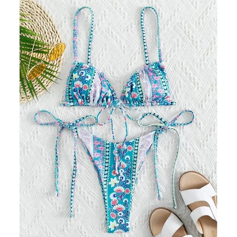 Floral Femme Print Bikini  -multiple colors