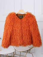 Valentina Fringe Fluffy Faux Fur Jacket