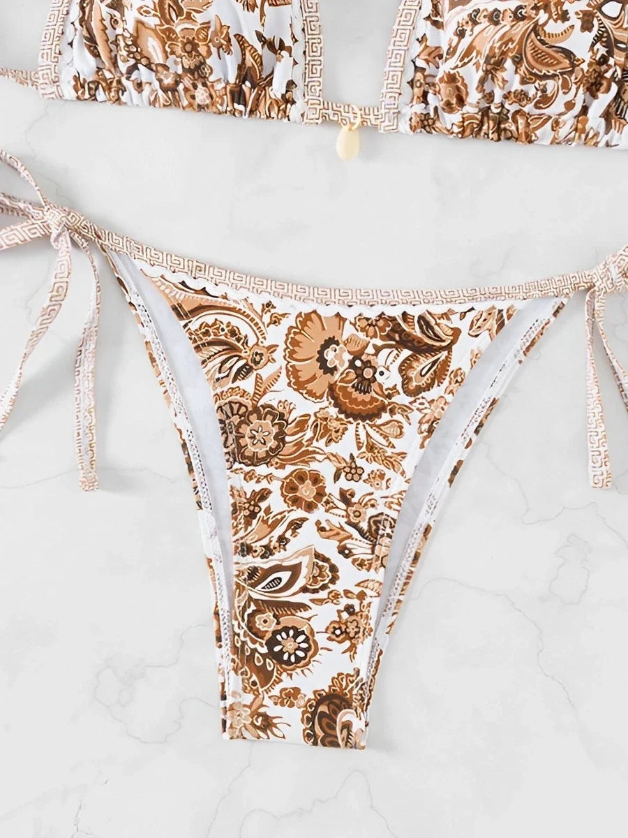 SERENITY Halter String Triangle Two Piece Bikini r