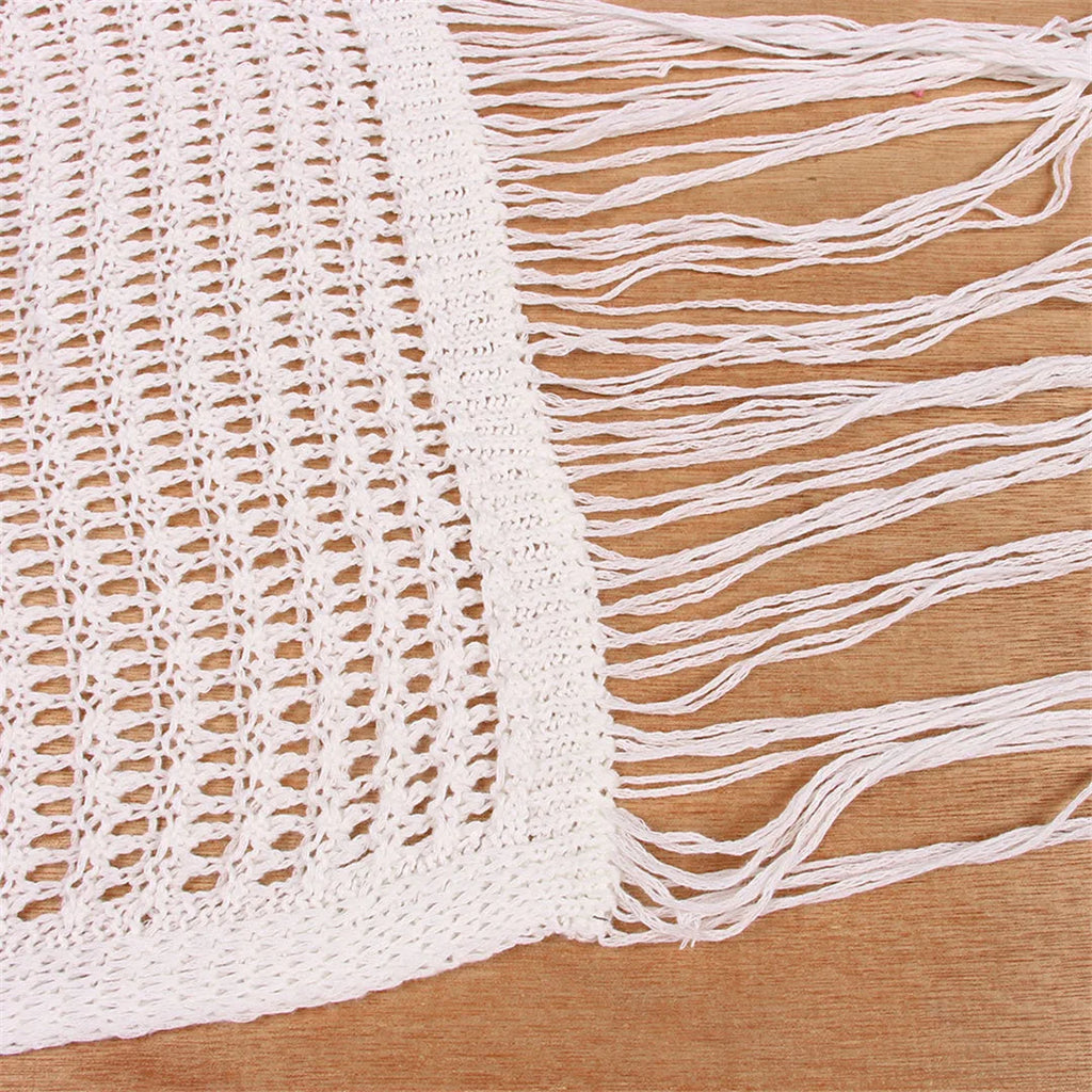 Fringe Crochet Tunic Beach Cover Dress - White or Black