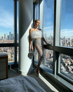 Feathered Elegance Two-Piece Party Set
