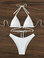 Triangle bikini set with seashell details, stylish swimwear by 64b136-1e, featuring a flattering triangle top and matching bottom.