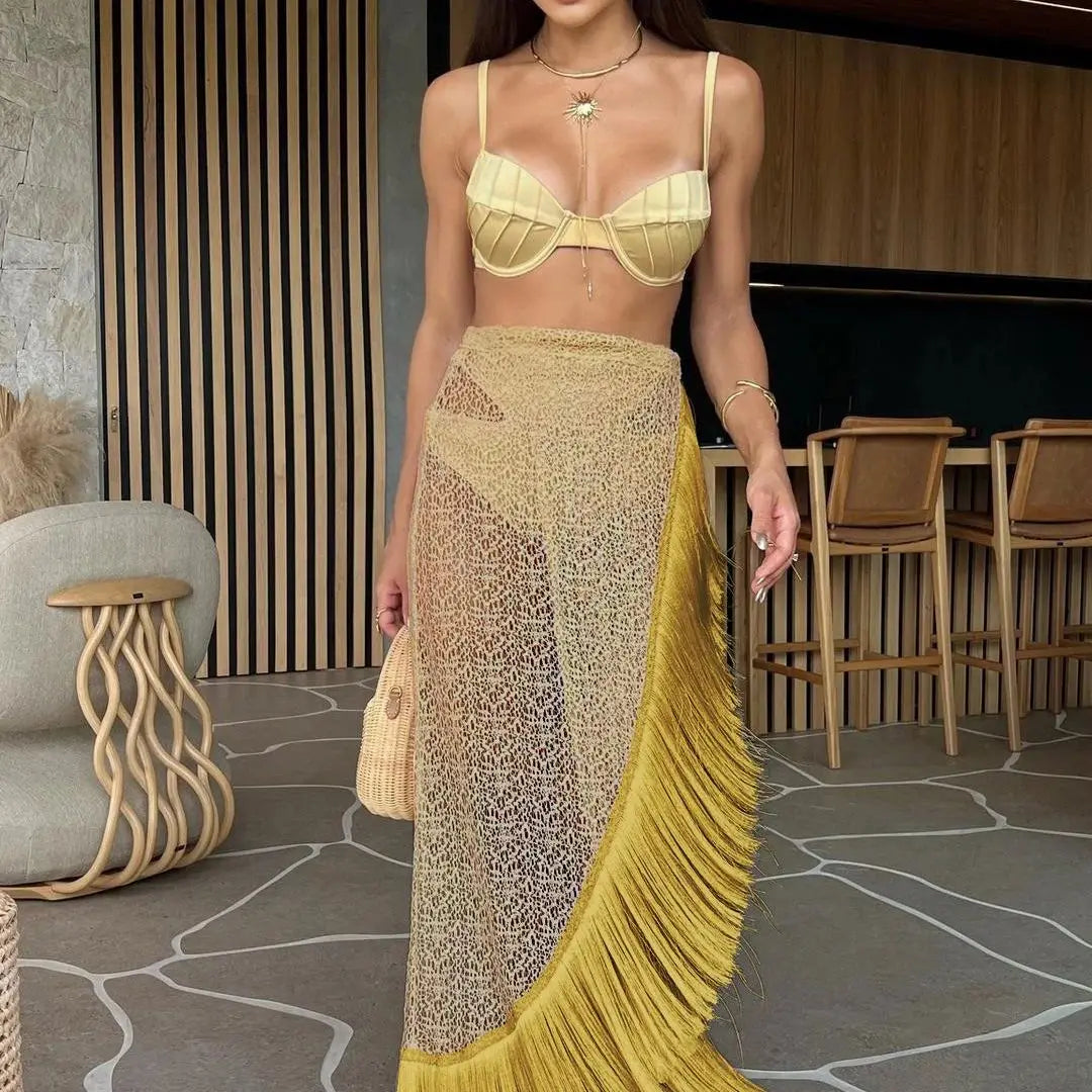 3 Peice Set with Tassel Skirt