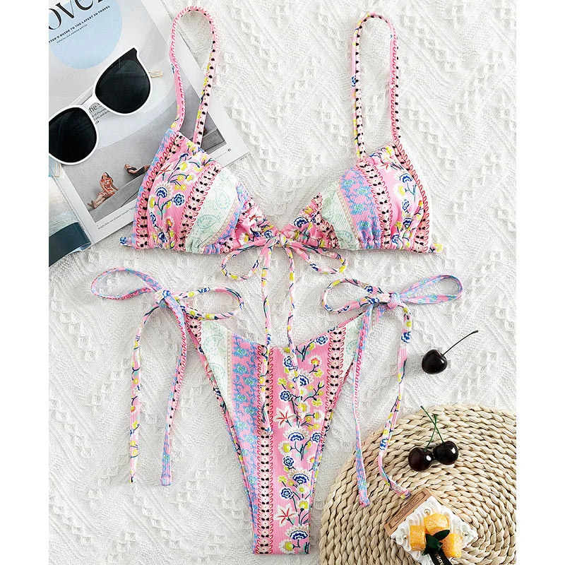 Floral Femme Print Bikini  -multiple colors