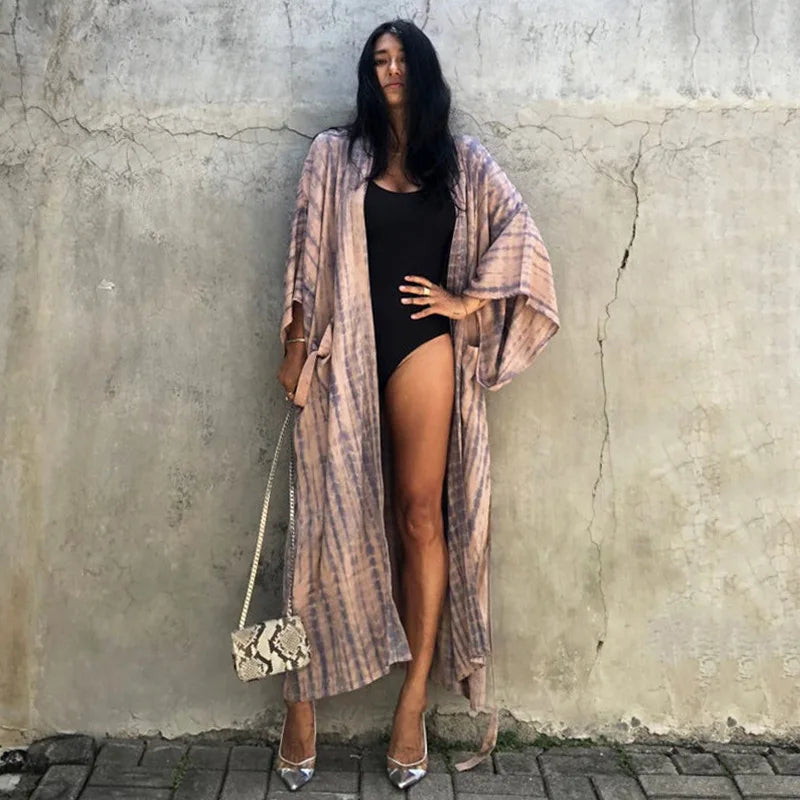 Printed Loose Kimono Cardigan