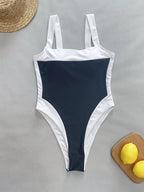 Monochrome Allure Cutout Swimsuit