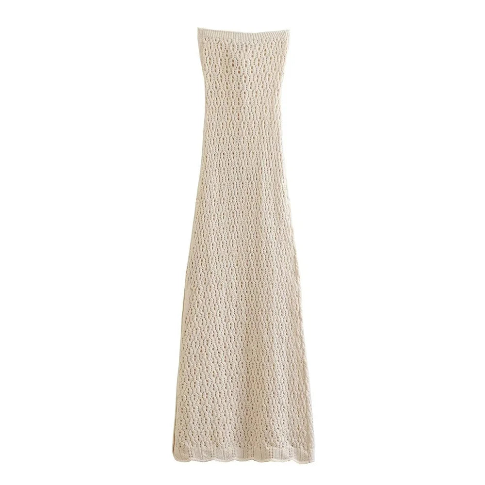 Hollow Mesh Knit Dress