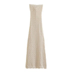 Hollow mesh knit dress by 64b136-1e, featuring see-through fabric and a stylish, lightweight design for modern fashion.