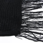 White or black fringe crochet tunic beach cover dress by 64b136-1e, featuring lightweight crochet fabric and fringe detailing for swimwear cover-up.