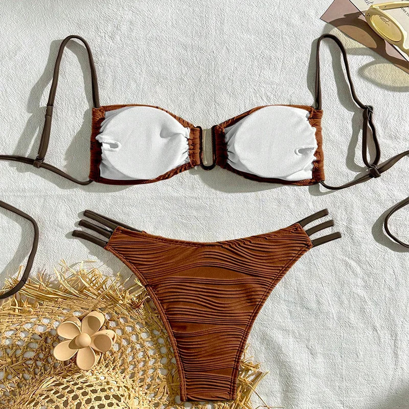 Bandeau Strap Bikini -  3 colors available