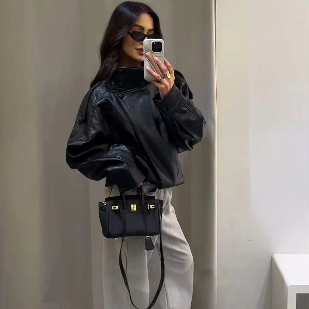 LISA Chic Black Leather Jacket