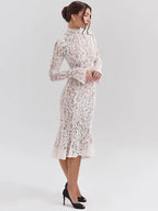 Mona Long Sleeve Lace Midi Dress