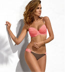 Contrast push-up bikini top in vibrant swimwear style with adjustable straps and supportive design from 64b136-1e.